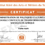 CERTIFICATION EN “ADMINISTRATION DE POLITIQUES CULTURELLES DANS LE CONTEXTE DE TRANSFORMATIONS SOCIALES EN AFRIQUE”